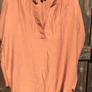 Lumiere, Capped Sleeve Blouse, rust,